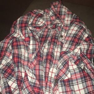 omg sleeved plaid shirt